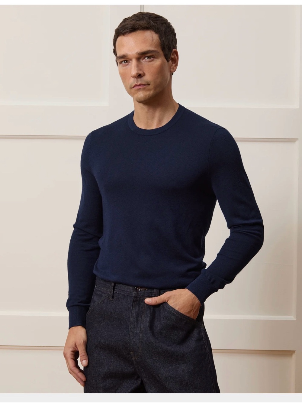 NWT Todd Snyder Silk Cashmere Crewneck Sweater Navy Men’s M